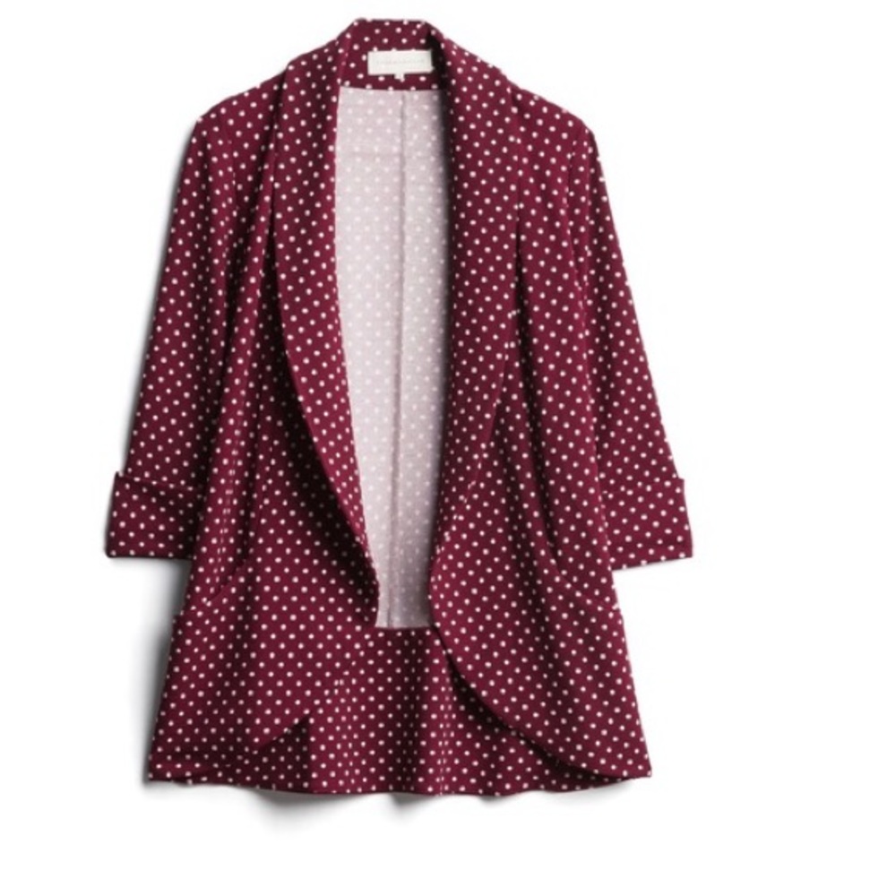 Frenchmauve Blazer maroon w polka dots size medium